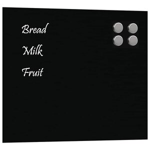 vidaXL Tableau noir magnétique mural Noir 60x50 cm Verre trempé
