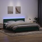 vidaXL Sommier à lattes de lit et matelas et LED vert foncé 180x220cm velours