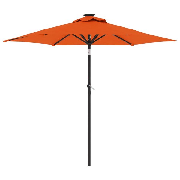 vidaXL Parasol de jardin LED et mât en acier terre cuite 225x225x212cm