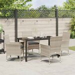 vidaXL Ensemble de salle à manger pour jardin 5 Pièces Gris clair