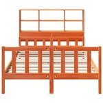 vidaXL Lit bibliothèque sans matelas cire marron 160x200cm bois massif