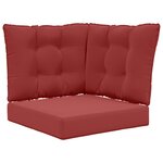 vidaXL Coussin de canapé d'extérieur 3 Pièces Bordeaux Polyester