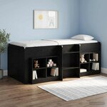 vidaXL Cadre de Lit Élevé pour Enfants 2 Pièces Chêne noir