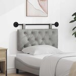 vidaXL Tête de lit suspendue Avec lumière LED Gris clair Velours