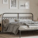 vidaXL Tête de lit métal noir 180 cm