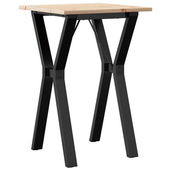 vidaXL Table à manger cadre en Y 50x50x75 cm bois de pin massif fonte