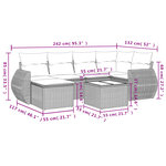 vidaXL Salon de jardin avec coussins 7 Pièces marron résine tressée