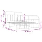 vidaXL Cadre de lit métal sans matelas avec pied de lit noir 135x190cm