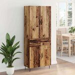 vidaXL Haut Armoire 2 Pièces Bois ancien Bois d'ingénierie et verre