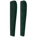 vidaXL Tête de lit avec oreilles Vert foncé 163x23x118/128 cm Velours