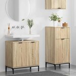 vidaXL Ensemble de mobilier de salle de bain Plaid 2 Pièces Chêne sonoma
