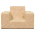 vidaXL Canapé pour enfants Crème Peluche douce