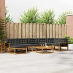 vidaXL Ensemble de canapés d'extérieur 8 Pièces Naturel et Anthracite