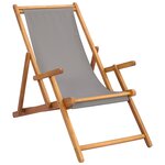 vidaXL Chaise de plage Gris clair Bois de teck massif
