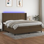 vidaXL Sommier à lattes de lit matelas et LED Marron foncé 200x200 cm