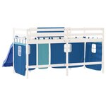 vidaXL Lit mezzanine enfants avec rideaux sans matelas bleu 90x200cm