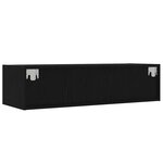 vidaXL Meuble TV avec lumières LED chêne noir 100X35 5x25 cm