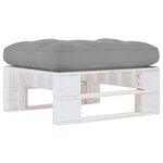 vidaXL Pouf palette de jardin Bois de pin imprégné de blanc