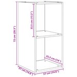 vidaXL Meuble TV mural avec étagère avec stockage 4 Pièces Chêne Noir 37 x 37 x 72 cm