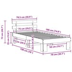 vidaXL Cadre de lit Marron 75 x 190 cm Bois de pin massif