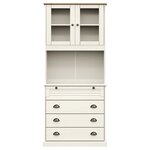 vidaXL Buffet haut VIGO blanc 80x40x176 cm bois massif de pin