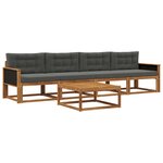 vidaXL Ensemble de canapés d'extérieur 5 Pièces Naturel et Anthracite