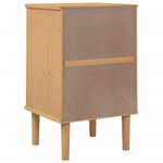 vidaXL Table de chevet SENJA aspect de rotin marron bois de pin massif