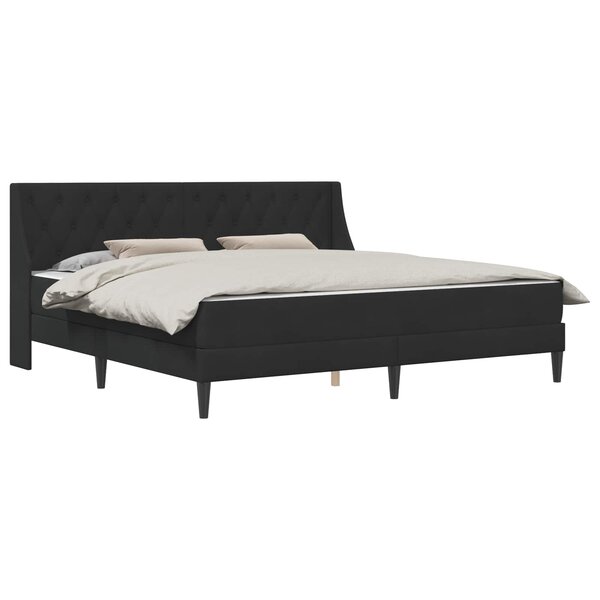 vidaXL Cadre de lit avec matelas Noir 200 x 200 cm Velours