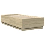 vidaXL Cadre de lit chêne sonoma 90x200 cm bois d'ingénierie