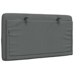 vidaXL Coussin de tête de lit gris foncé 90 cm tissu