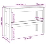 vidaXL Table console Marron cire 110 x 40 x 75 cm Bois massif en pin