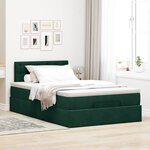 vidaXL Cadre de lit ottoman avec matelas vert foncé 120x200 cm velours