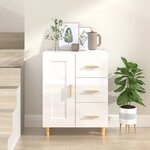 vidaXL Buffet Blanc brillant 69 5x34x90 cm Bois d'ingénierie