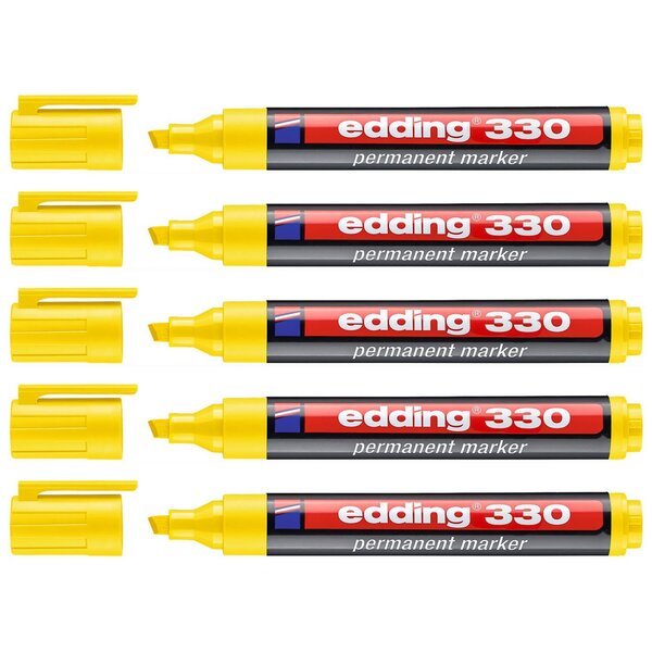 Marqueur Permanent 330 Jaune Pointe Biseautée 1-5 mm x 5 EDDING