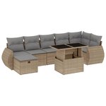 vidaXL Salon de jardin avec coussins 8 Pièces beige résine tressée