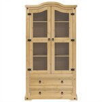 vidaXL Vitrine en verre Corona 99x43x187 cm bois massif de pin