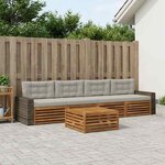 vidaXL Ensemble de canapés d'extérieur 5 Pièces Naturel et gris clair