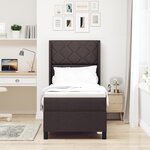 Lit avec sommier et matelas vidaXL & LED Marron Foncé 80x200 cm Tissu