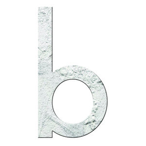 Numéro B - Numéro adhésif pour boîtes aux lettres- Pierre véritable 50 mm  Albatre