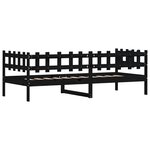 vidaXL Lit de jour sans matelas noir 90x190 cm bois de pin massif