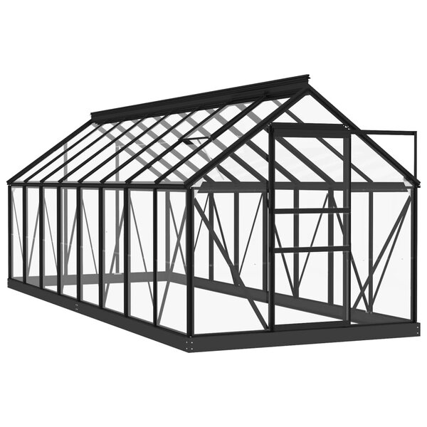 vidaXL Serre en verre Anthracite 155x395 5x191 cm Aluminium