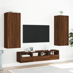 vidaXL Meuble TV mural chêne marron 40 5x30x102 cm bois d'ingénierie