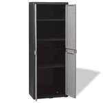 vidaXL Armoire de rangement de jardin avec 3 étagères Noir et gris