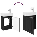 vidaXL Meuble de salle de bain avec robinet Noir 45 5 x 22 5 x 84 cm