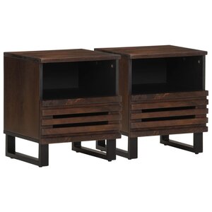vidaXL Tables de chevet 2 Pièces 40x34x46 cm bois de manguier massif