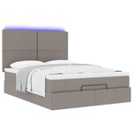 VidaXL Cadre de lit ottoman avec matelas taupe 140x200 cm tissu