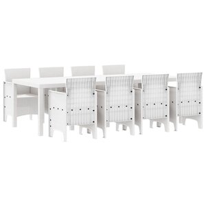 vidaXL Ensemble de salle à manger pour jardin 9 Pièces Gris clair