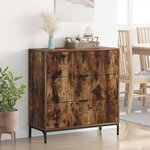 vidaXL Buffet Chêne fumé 79 5 x 33 x 82 cm Bois d'ingénierie