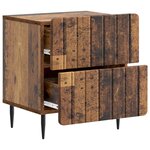 vidaXL Cabinet de chevet avec tiroir Bois ancien 43 x 34 5 x 49 5 cm