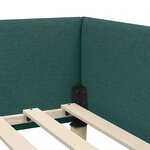 vidaXL Cadre de lit d'angle Vert foncé 90 x 200 cm tissu